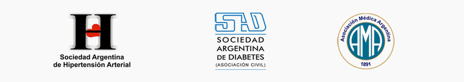 Auspicios Académicos: Sociedad Argetina de Hipertensión Arterial | Sociedad Argentina de Diabetes | Asociación Médica Argentina