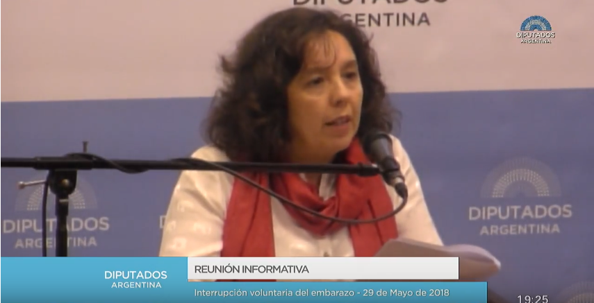 Lorena Bolzon, decana del ICF, expuso en la anteúltima audiencia sobre el aborto en Diputados